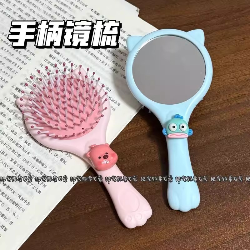 新款卡通小丑鱼二合一气囊梳子小巧便携可爱迷你手持按摩气垫梳镜