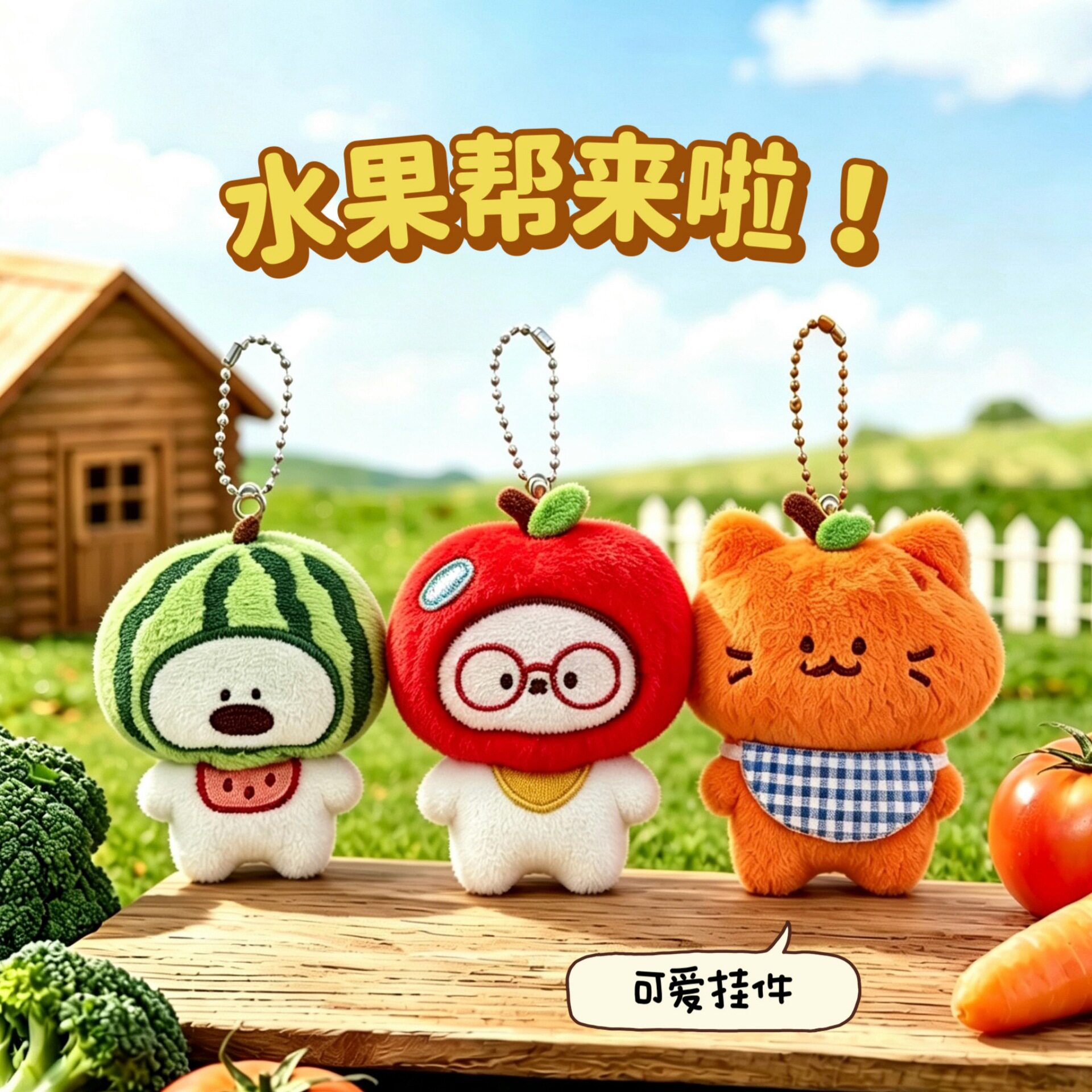 特价腾亿原创礼物水果可爱公仔挂