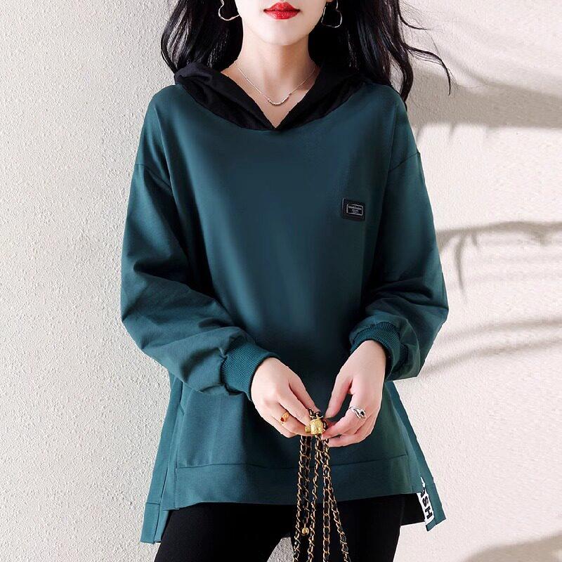 中长版卫衣女士春秋2025新款爆款洋派减龄外套大尺码遮屁股长袖上