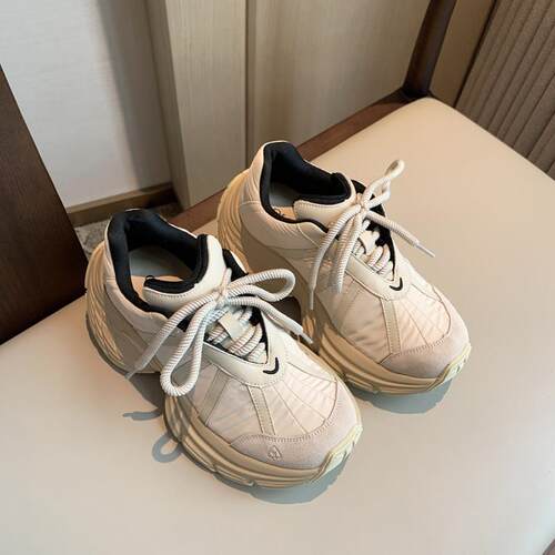 ZaSaFran~时尚厚底5cm舒适百搭老爹鞋女士潮流增高系带休闲运动鞋