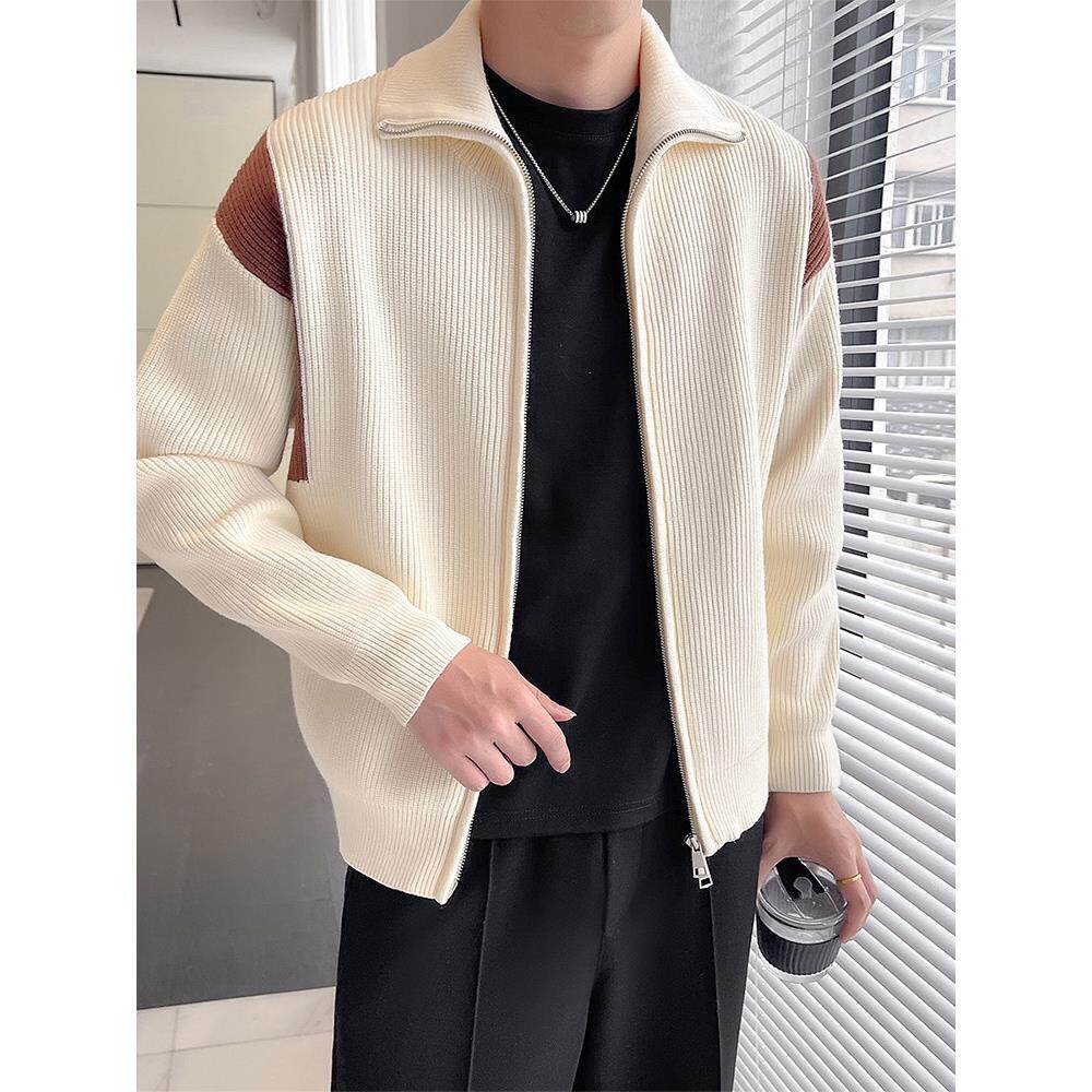 香港拉炼毛衣外套男士秋冬2025新款休闲男装上衣冬季男款针织开衫