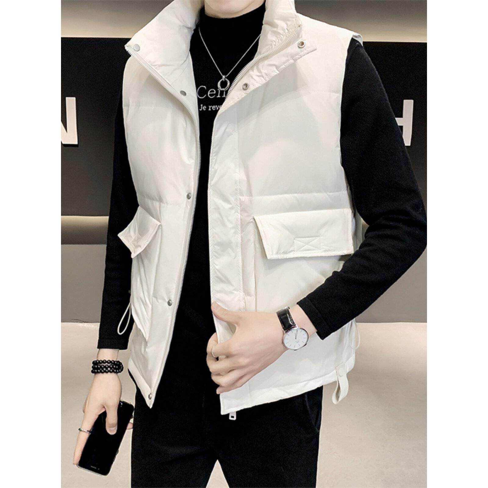 香港男士羽绒马甲2025年冬季新款潮流外穿无袖羽绒服背心马夹外套