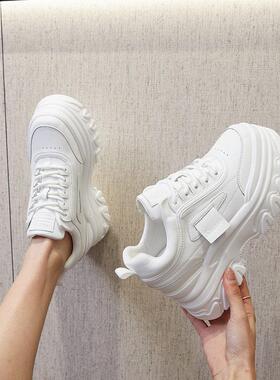 Y012【9CM】 超轻便！不累脚！舒适软底！小白鞋女爆款网红老爹