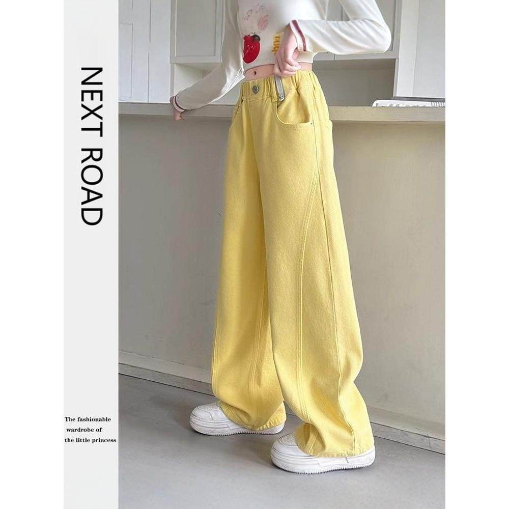 英国NEXT ROAD女童直筒牛仔裤2025春秋新款中大儿童宽松阔腿裤潮