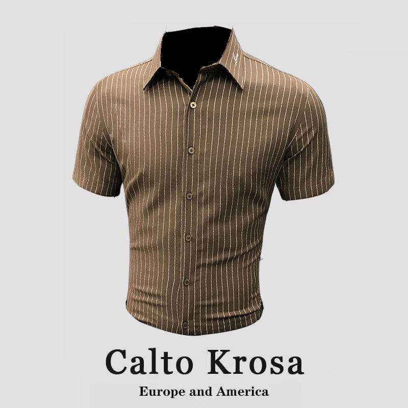 CaltoKrosa~漫威毒液高级感修身短袖衬衫男商务免烫休闲潮流衬衣