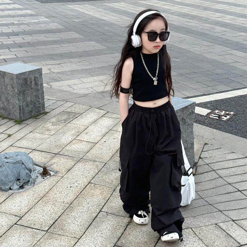 法国BADNUT女童工装裤套装夏季2026新款女大童夏款宽松休闲套装潮