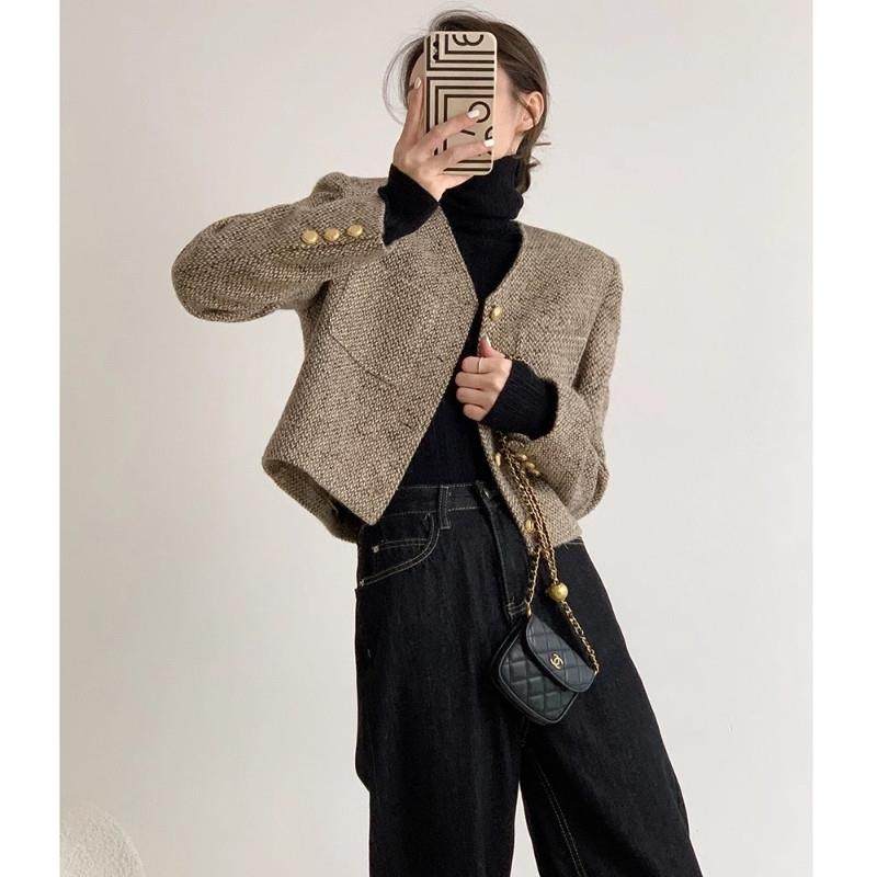 【尽显女性魅力】法式小香风外套女名媛气质高级感短款毛呢外套,女装/女士精品,汉服上装,淘宝优惠券,粉丝福利购,淘宝优惠卷