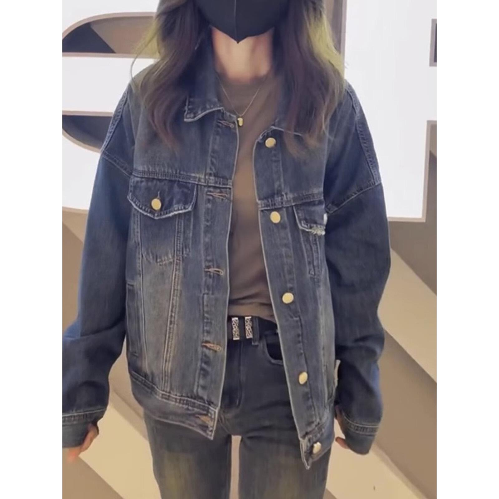 欧货牛仔外套女2025春秋新款别致大码胖mm宽松显瘦高级感夹克上衣