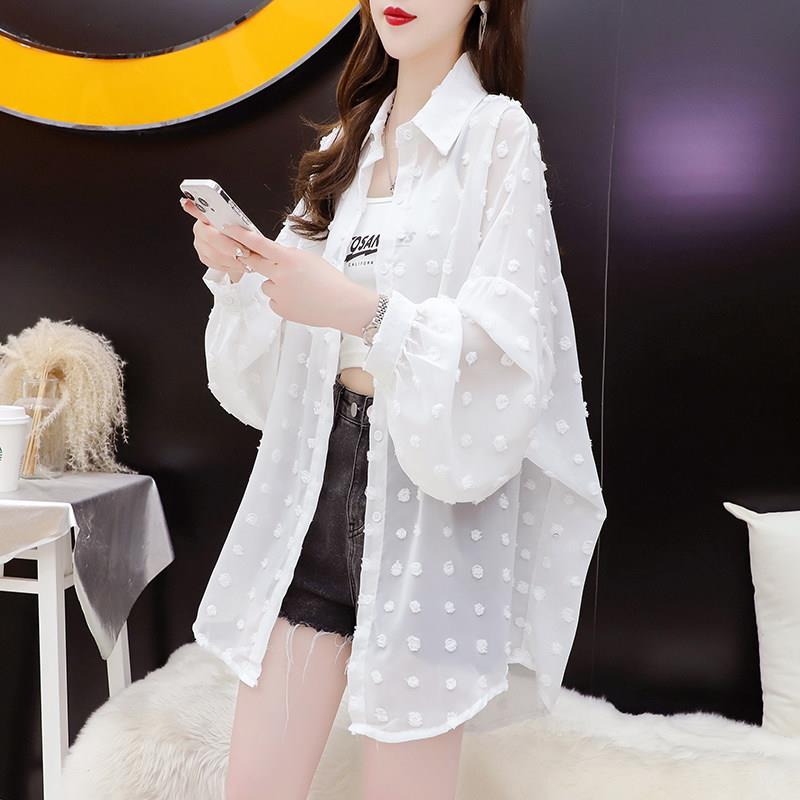 潮牌宽松休闲防晒衬衫女夏季新款薄款透气韩版百搭设计感上衣外套