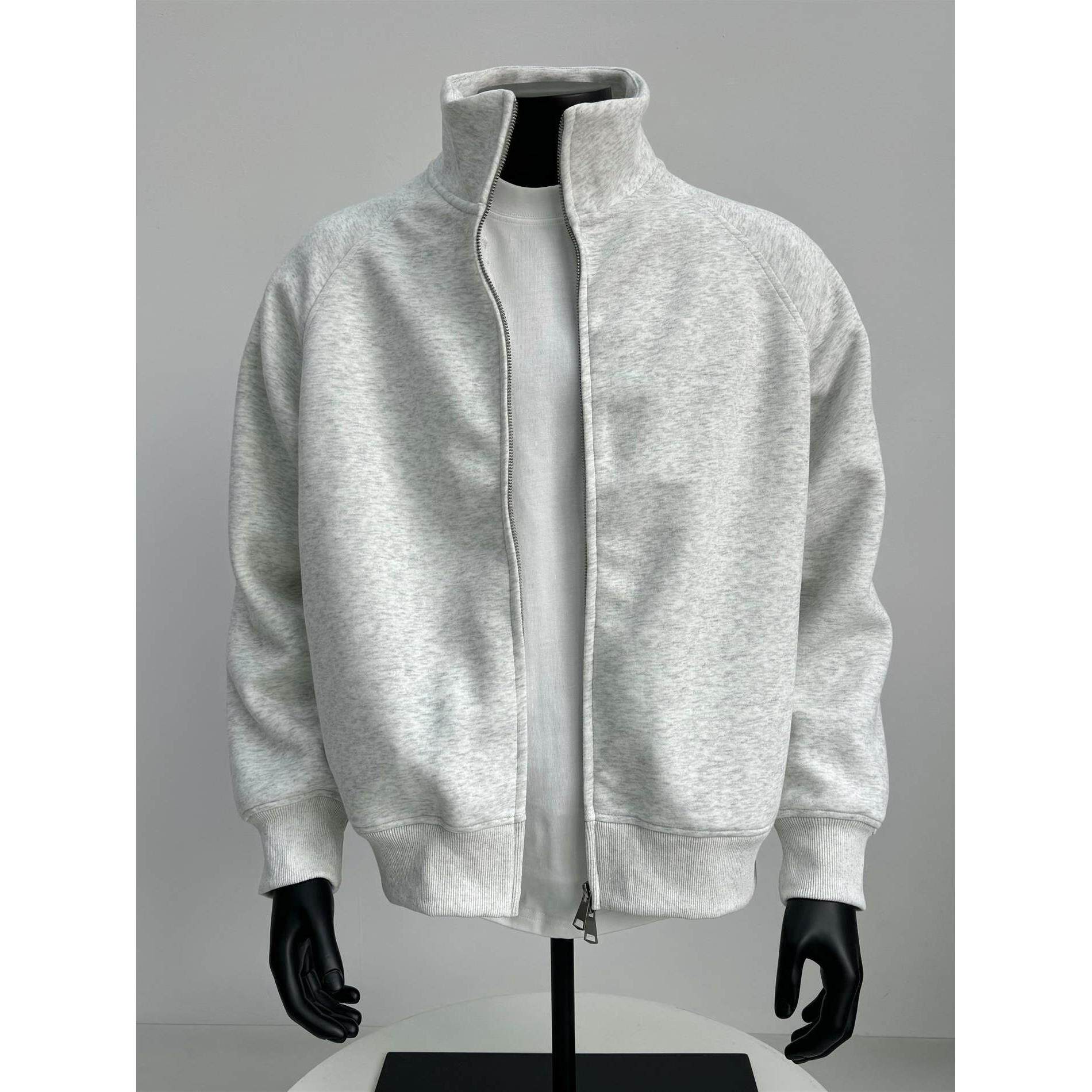 重磅400G开衫卫衣男女款2025新款春秋宽松美式休闲双拉炼立领外套