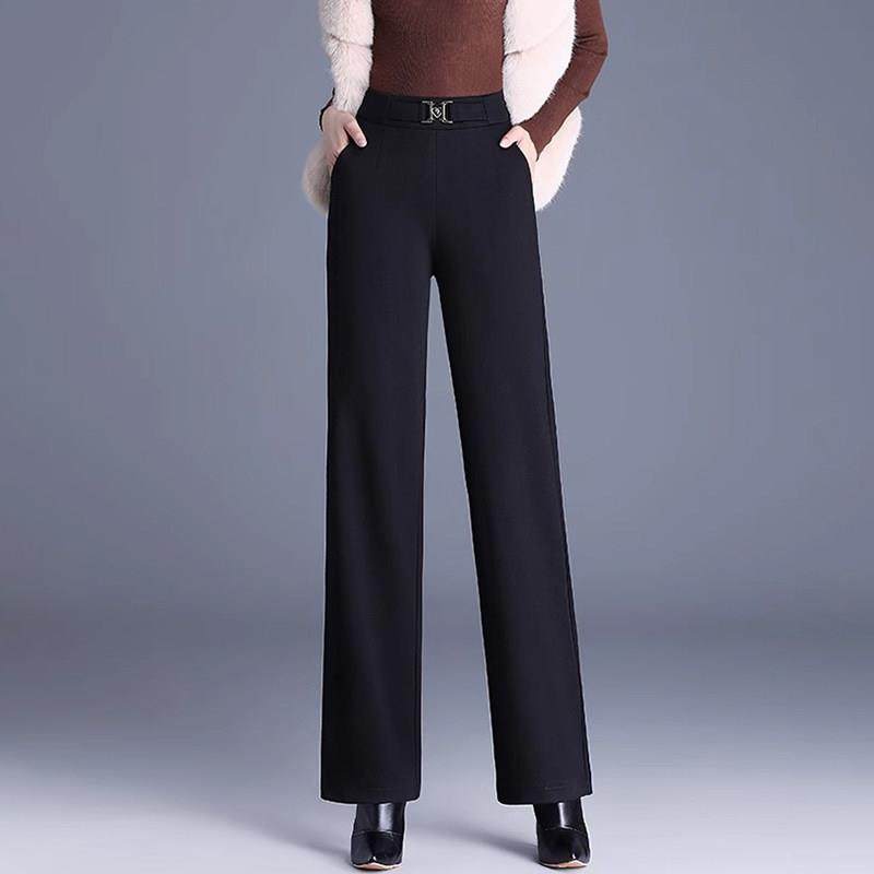 阔腿裤女秋冬2025年新款高腰显瘦妈妈裤子百搭宽松加绒休闲直筒裤