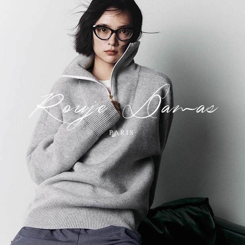 RoujeDamas复古拉链毛衣女装 加厚纯色通勤套头毛衣,女装/女士精品,常规大码外套,淘宝优惠券,粉丝福利购,淘宝优惠卷