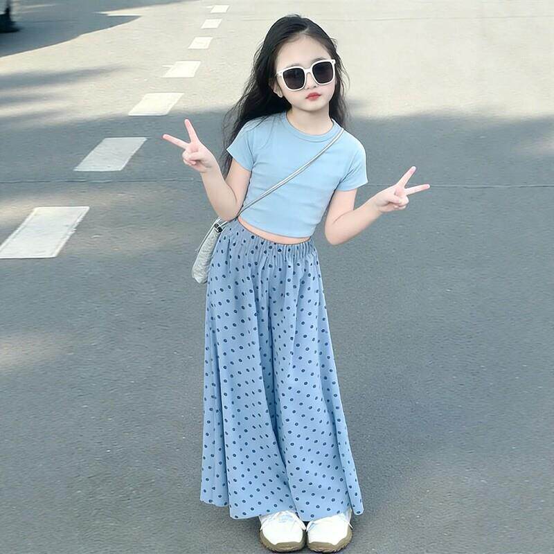 法国BADNUT女童夏季套装2026新款女大童洋气短袖裙子儿童裙裤套装