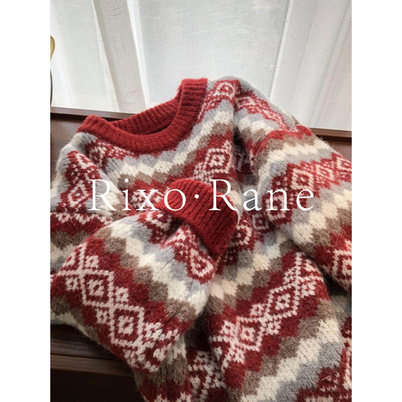 法国Rixo Rane 高颜出行⭐红色圣诞加厚毛衣显瘦宽松漂亮针织上衣