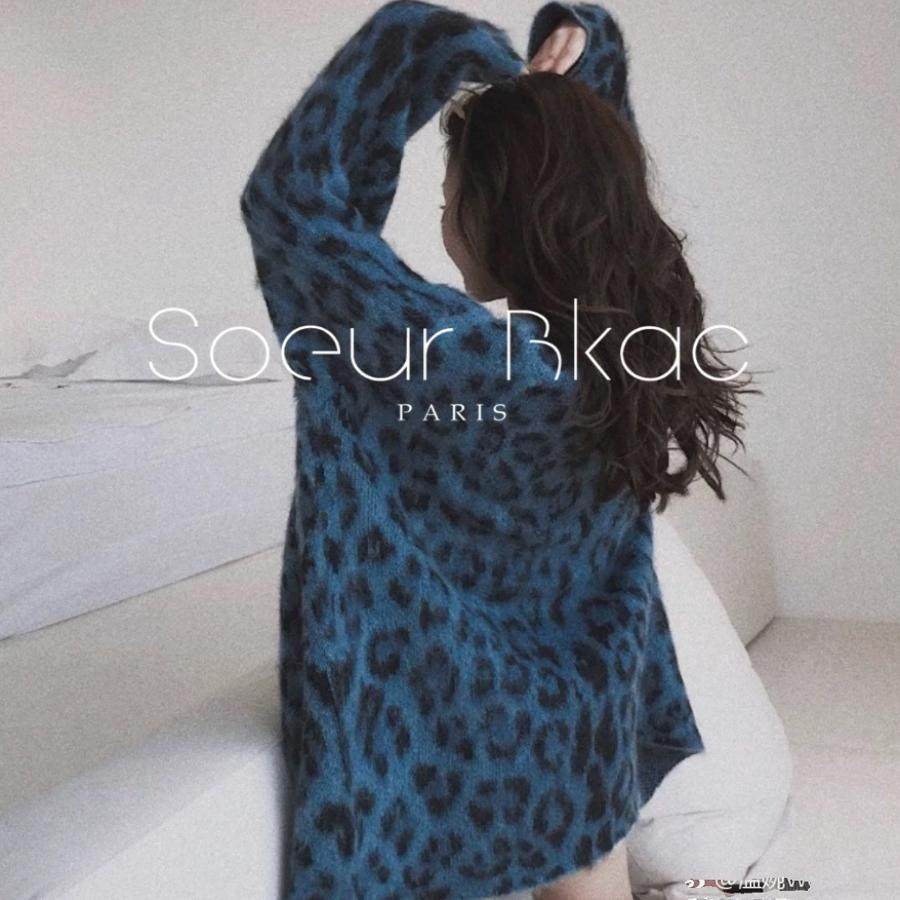 法国SOEUR BKAC秋冬季法式设计感豹纹毛衣外套复古针织开衫上衣女,女装/女士精品,常规大码外套,淘宝优惠券,粉丝福利购,淘宝优惠卷