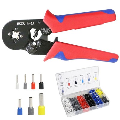 跨境管形端子VE1900pcs+HSC86-4A管型压线钳连接器针形端子