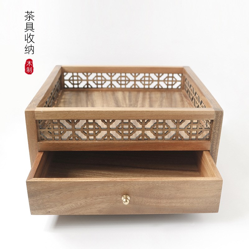 胡桃木桌面茶杯架胡桃木小型博古架紫砂壶茶具收纳置物架多宝阁