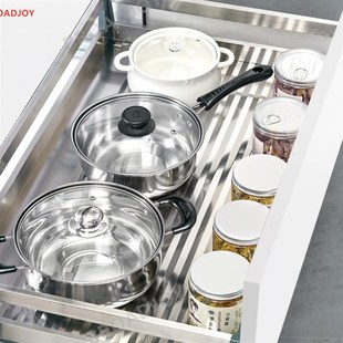 厨房地柜拉篮厨房橱柜双层抽屉式201不锈钢调味料碗拉篮内置开门