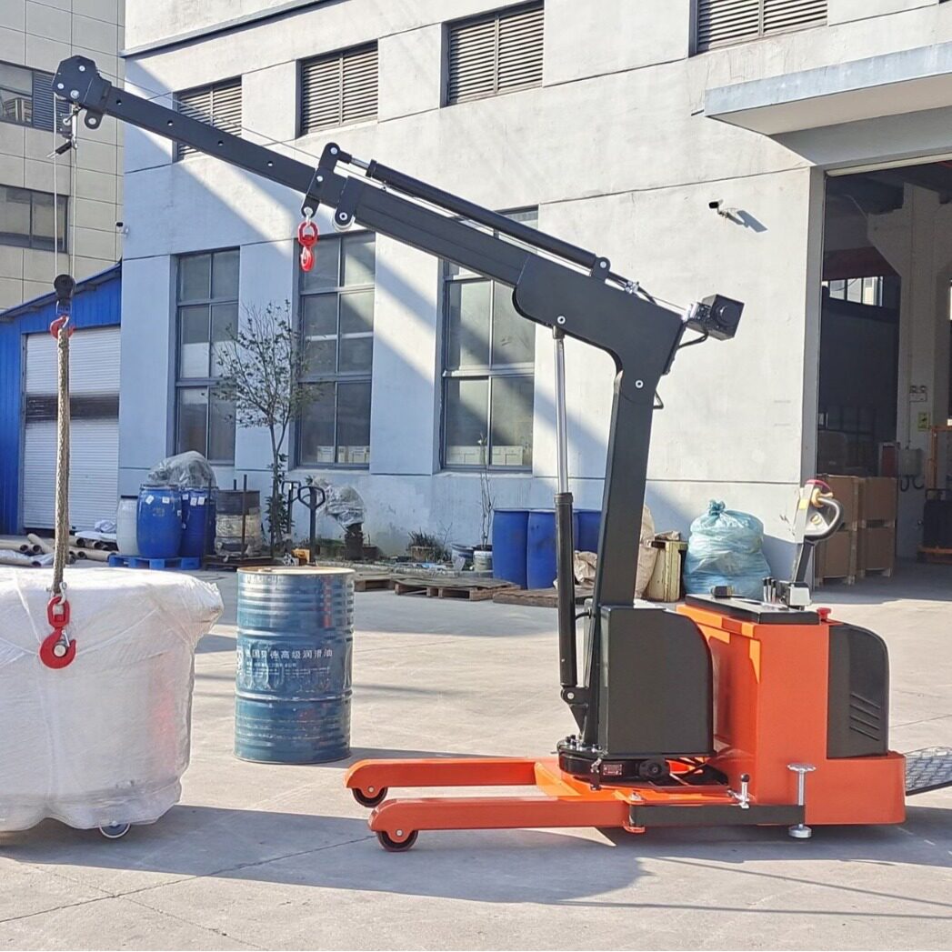 普尔夫1吨移动旋转吊机液压小吊车平衡重模具搬运车全电动单臂吊