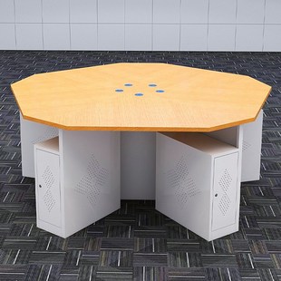 五边形桌学校微机室电脑桌培训室桌子阅览室桌教室学生多边形课桌
