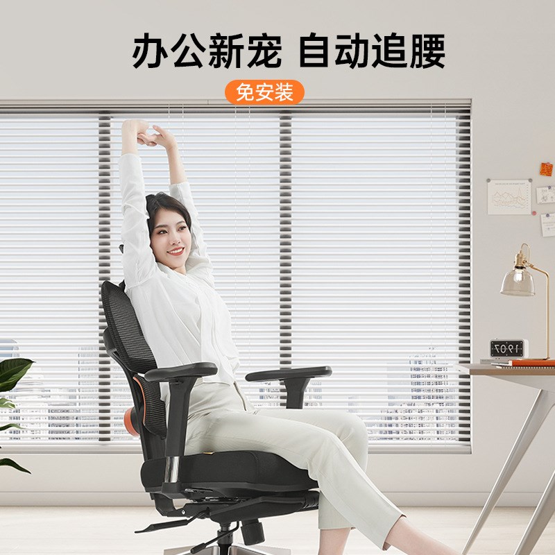 人体工学追背椅子护腰电脑椅办公老板椅家用电竞椅