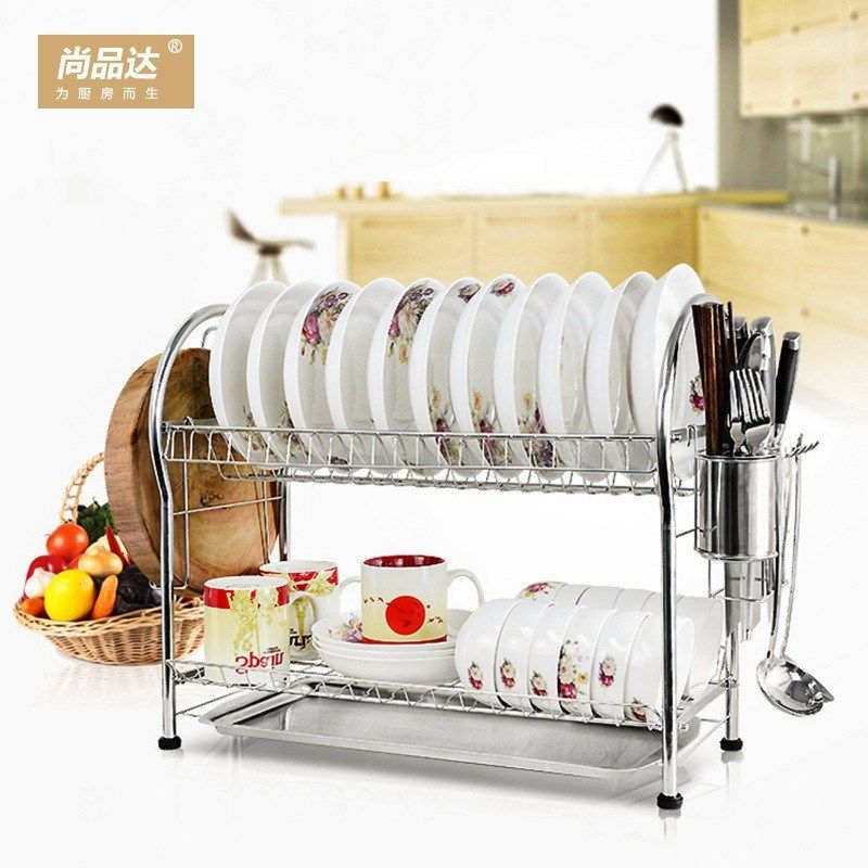 304不锈钢放碗架双层碗筷沥水架厨房收纳架沥水架碗筷收纳架现货