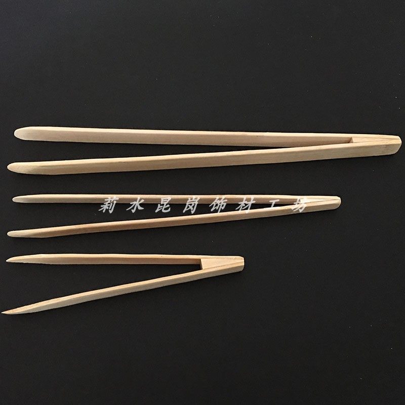 莉水昆岗手工竹镊子尖头扁圆头防静电烧箔贴箔竹夹子