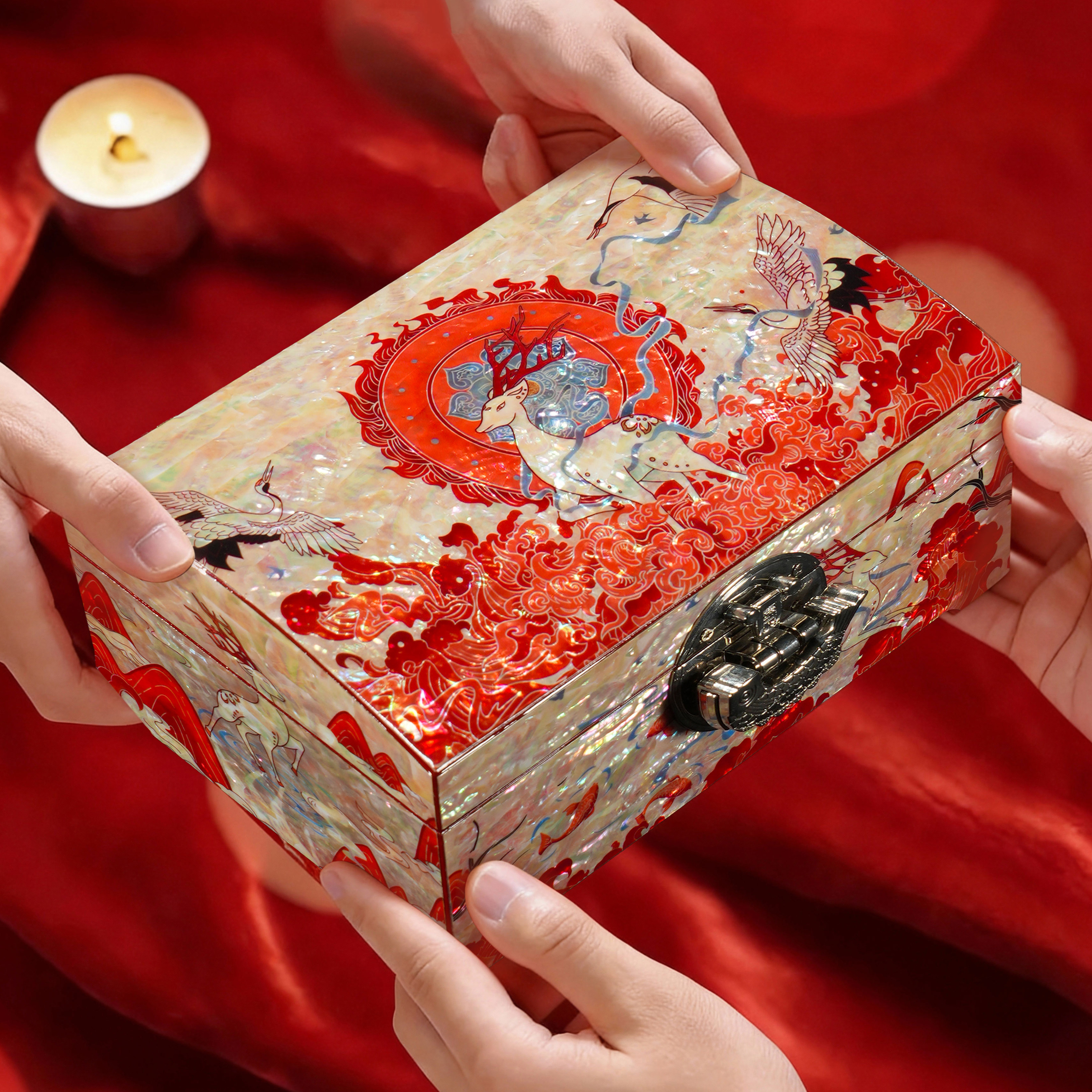 2026情人节礼物送女友朋友送老婆实用的高级感螺钿首饰盒专属定制,饰品/流行首饰/时尚饰品新,首饰盒,淘宝优惠券,粉丝福利购,淘宝优惠卷