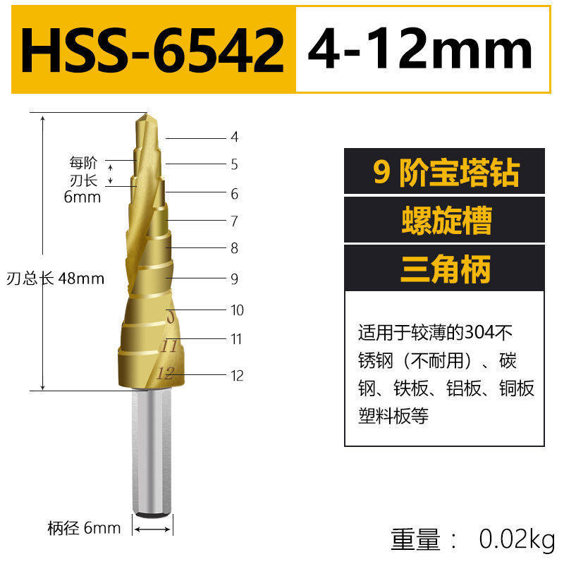 宝塔钻头开孔器万能打孔钢铁超硬