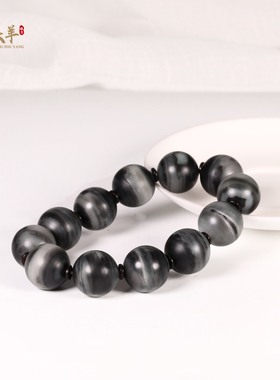 和田玉青花手串老料玉石墨玉手链