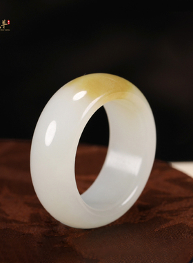 新疆和田玉且末糖白玉戒指玉指环