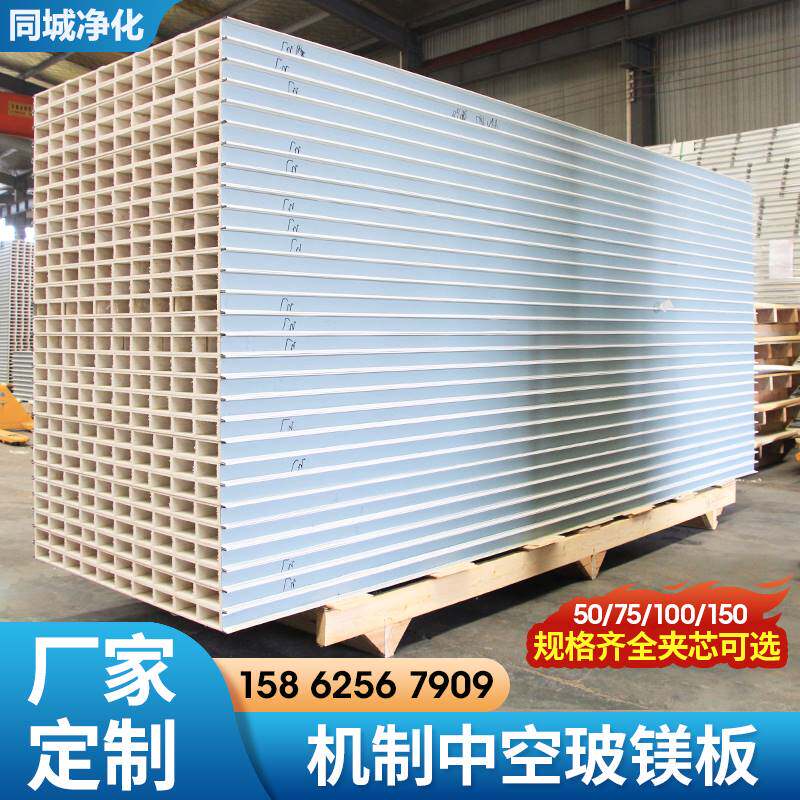 中空玻镁板岩棉净化板食品厂彩钢板无尘车间轻质隔墙板吊顶防火板