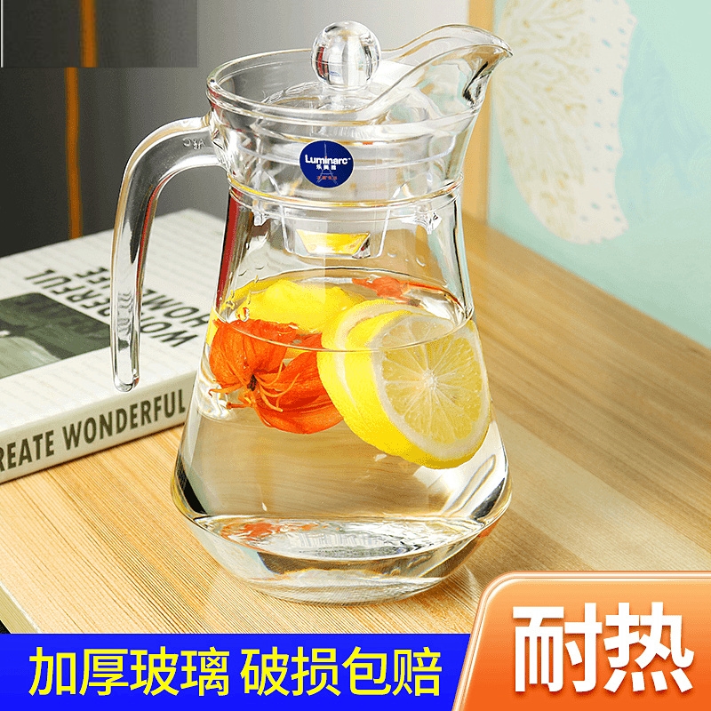 可放冰箱冷水壶耐高温玻璃水壶通明凉水壶美观壶大容量泡茶壶加厚