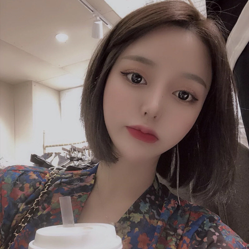 假发女短长中分刘海bobo短发欧美