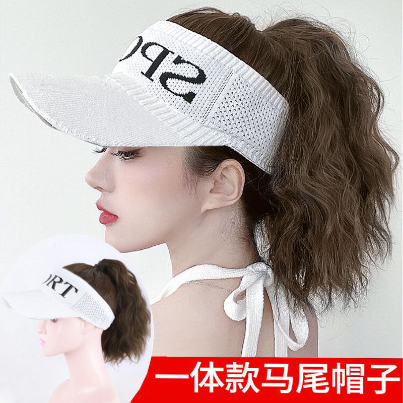 假发帽子马尾一体时尚女网红夏季