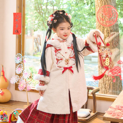 十三余童装刺绣女童汉服冬季