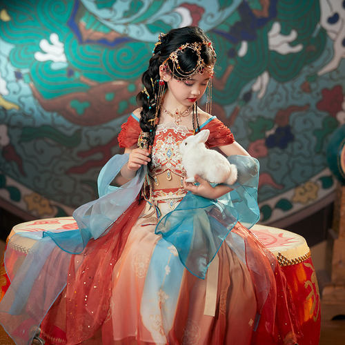 十三余童装古风仙气连衣裙女童