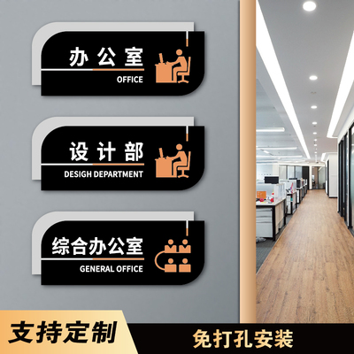 办公室门牌定制企业科室牌办公区指引牌导视总经理室财务室标志墙贴订做咨询洽谈接待室仓库储物间标识牌墙贴
