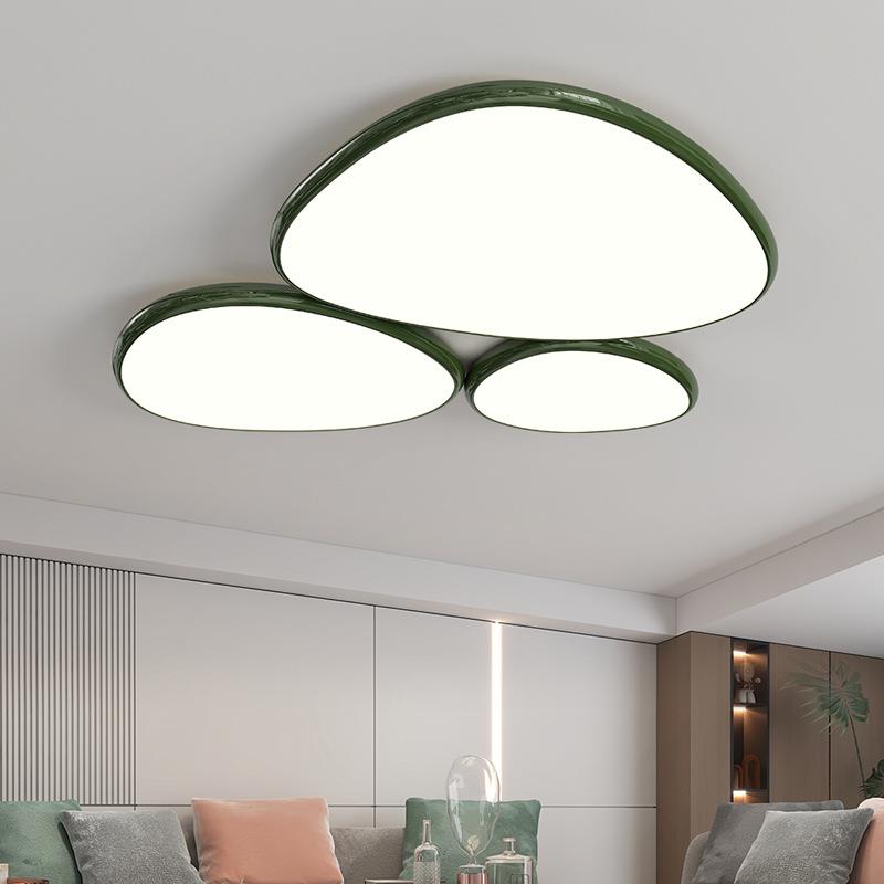 创意奶油全风北825欧客鹅厅卧室简约吸顶灯光谱护眼卵智石能吸顶