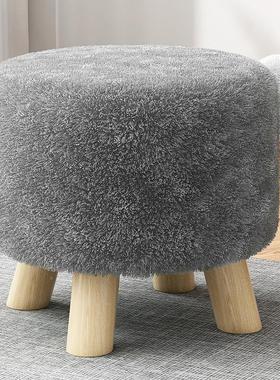 实木脚凳子家用客厅沙软发凳卧室52285可圆凳动创物意矮爱凳网红