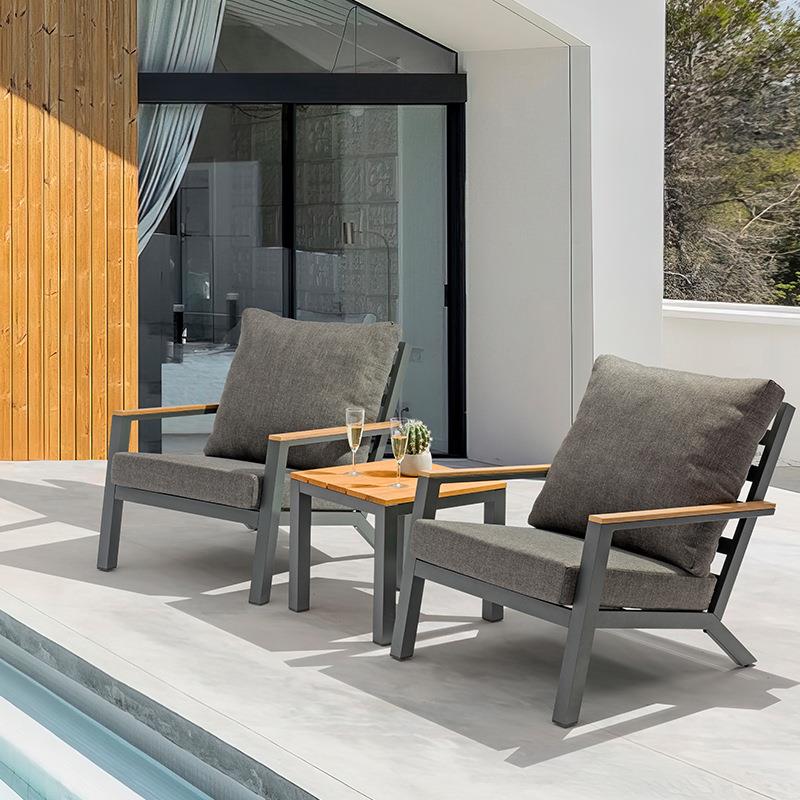 户外957铝合沙沙发 跨境拆装结构庭院墅室外别露台塑金木发