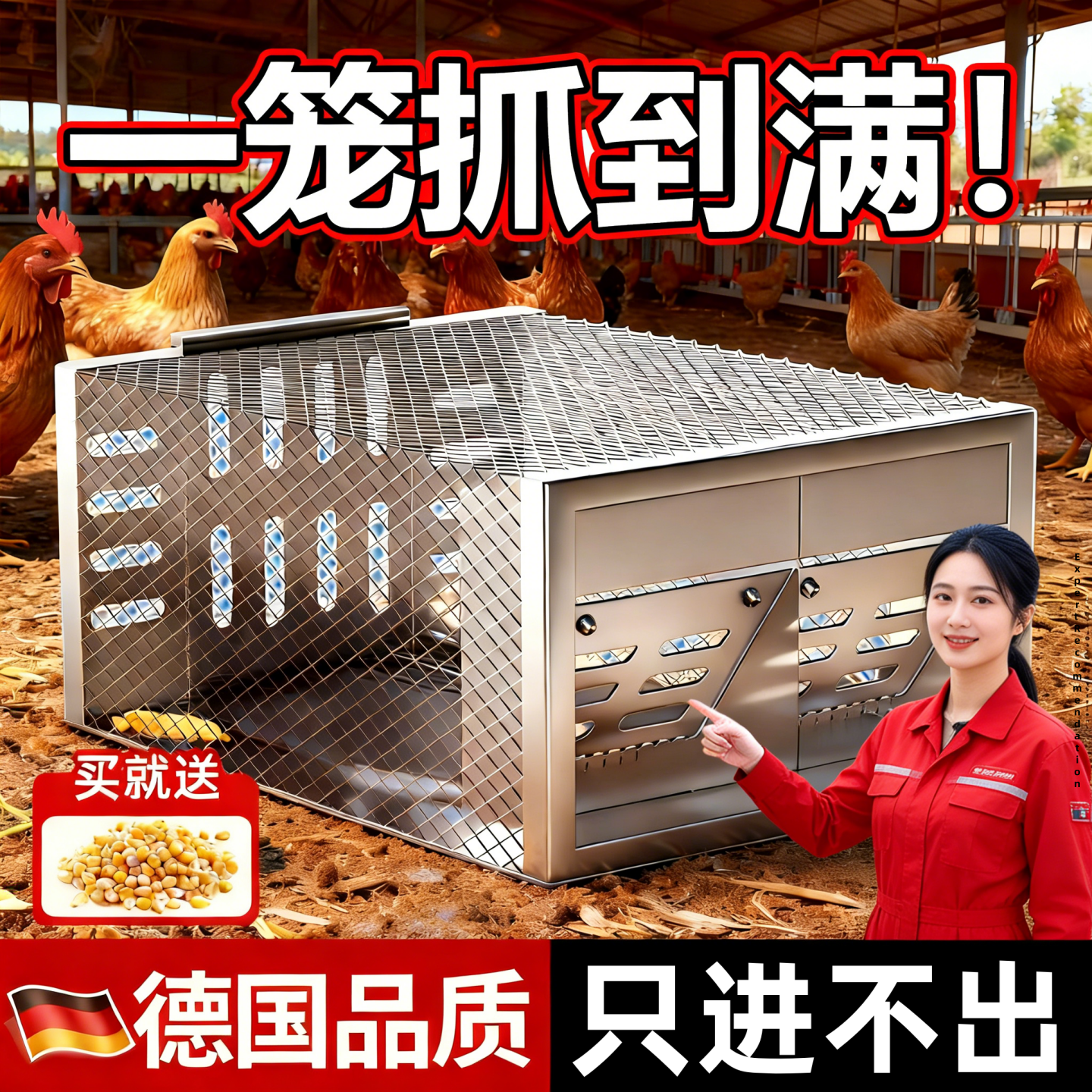 huang鼠专用全自动养鸡场窝防鼠驱赶神器防大小老鼠狼笼陷阱工具,居家日用,灭鼠笼/捕鼠器,淘宝优惠券,粉丝福利购,淘宝优惠卷