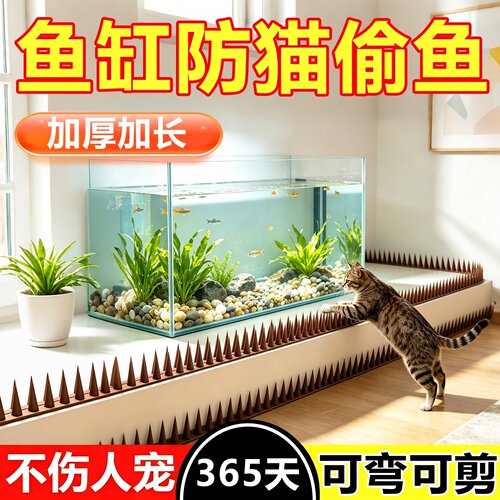 鱼缸防猫神器防野猫刺钉别墅围墙护栏围墙护栏防猫攀墙头盗刺尖刺