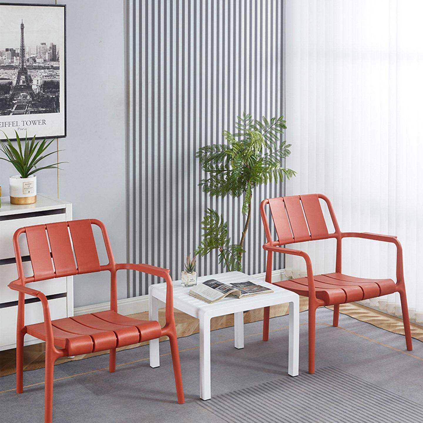 北欧户外单人桌椅套装家用塑料靠背阳台简约休闲洽谈椅子