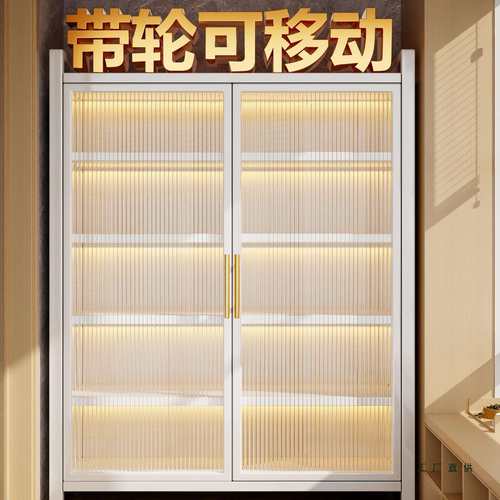 家用阳台储物柜一体防水防晒杂物衣柜落地书柜置物架铁皮收纳柜子