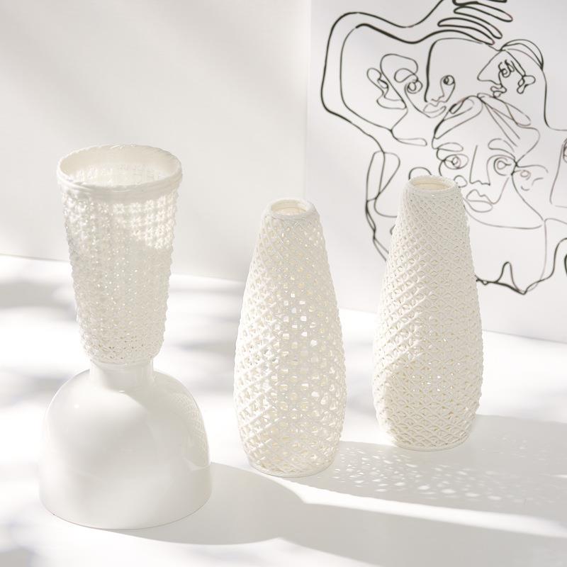 蜀门中式编制艺术陶瓷花瓶摆件客厅插花玄关展厅瓷器装饰工艺品