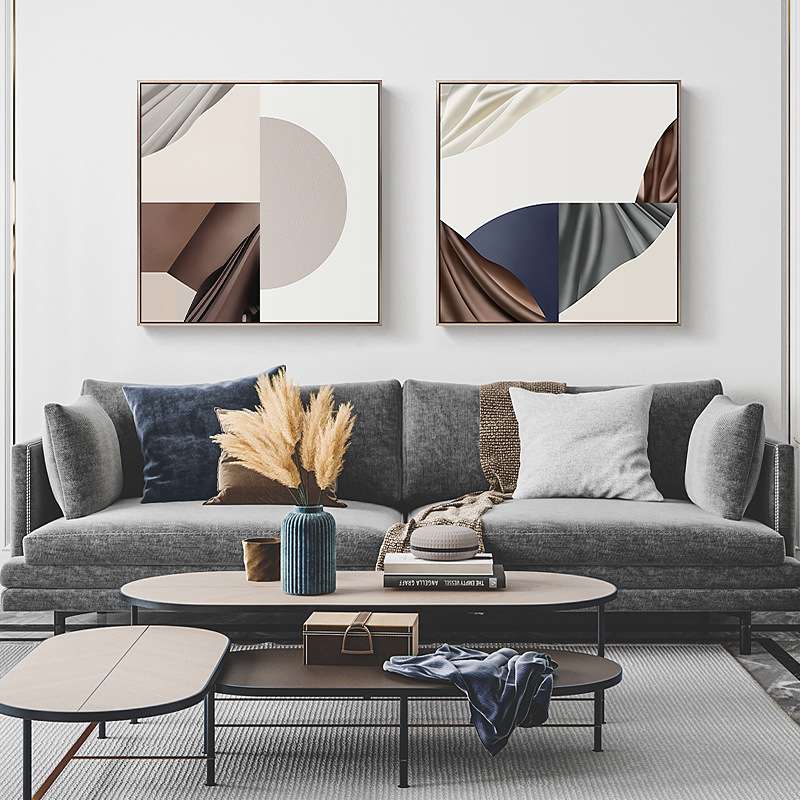 苦香    现代简约风格抽象装饰画客厅餐厅挂画极简主义正方形壁画