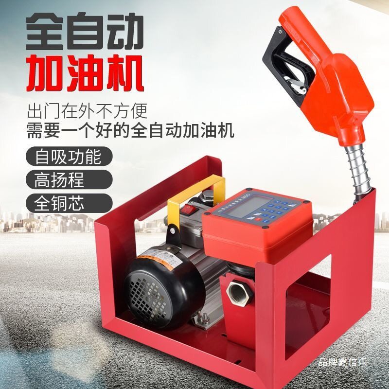 车载小型加油机12V24V220V大流量抽油泵柴油泵全自动电子计量铸铁