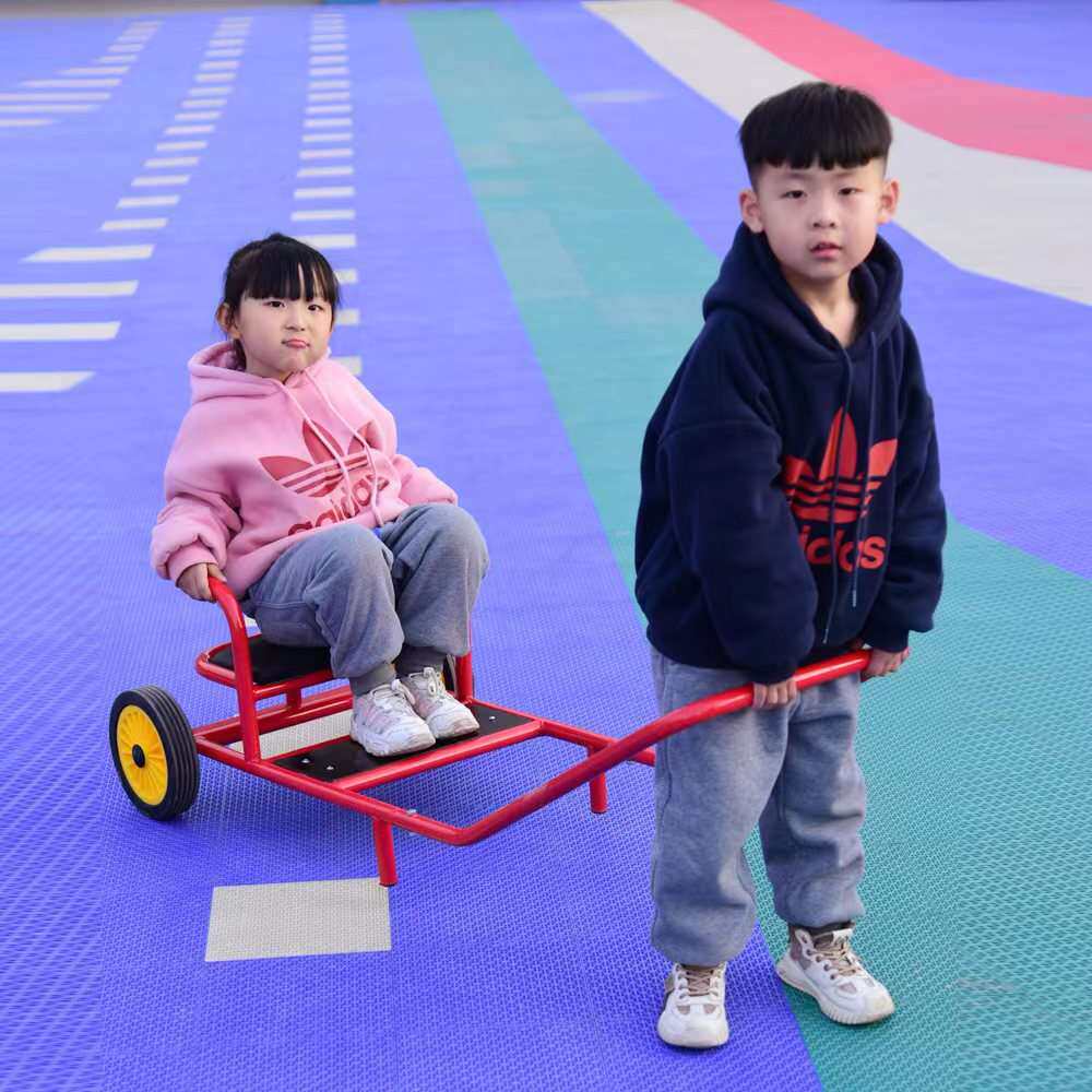 幼儿园儿童三轮车双人小拉车小孩幼教黄包车带斗可带人户外玩具车