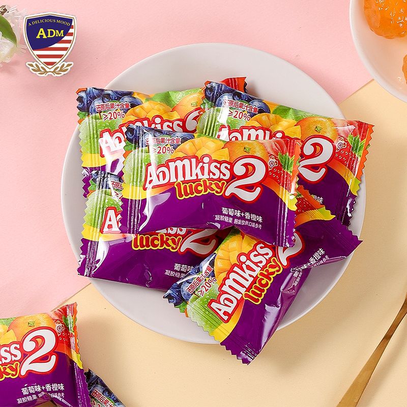 Admkiss2爆浆夹心清香软糖混合果汁味高颜值可口休闲糖果结婚